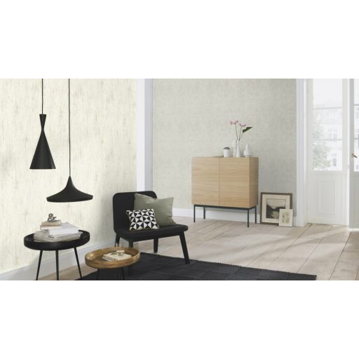 Természetes meszelt famintázat krémfehér bézs enyhe fény tapéta