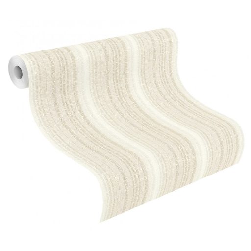 Texturált váltakozó csíkozású minta krémfehér világosbézs tónusok tapéta