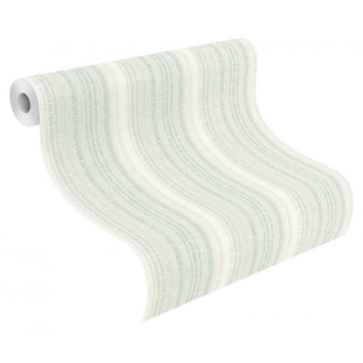 Texturált váltakozó csíkozású minta krémfehér világoszöld tónusok tapéta