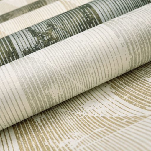 Váltakozó háromszögek kopottas megjelenésben meg-megszakadó vonalakkal elefántcsont ezüstszürke és csillogó fémes arany tapéta