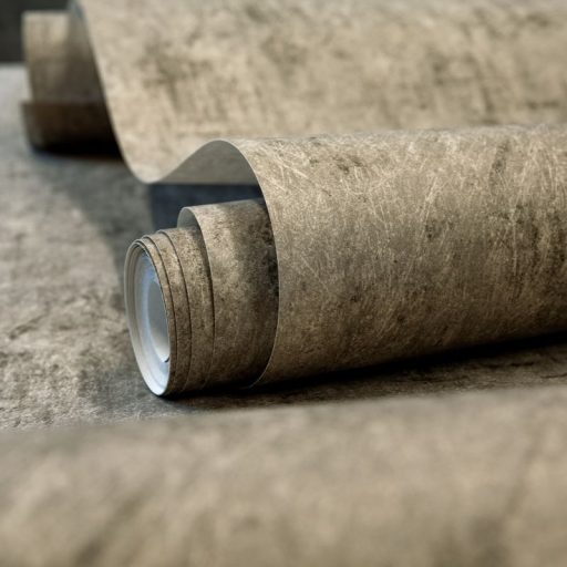 Karcolt beton/valokat hatású texturált minta barna szürke és szürkésbarna tónus enyhe arany csillogás tapéta