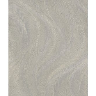   Finoman hullámzó texturált minta a homokdűnék eleganciájával szürkésbézs/szürkésbarna és ezüst tónus finom mintafény tapéta