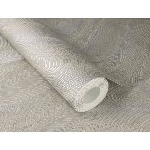 Finoman hullámzó texturált minta a homokdűnék eleganciájával szürkésbézs/szürkésbarna és ezüst tónus finom mintafény tapéta