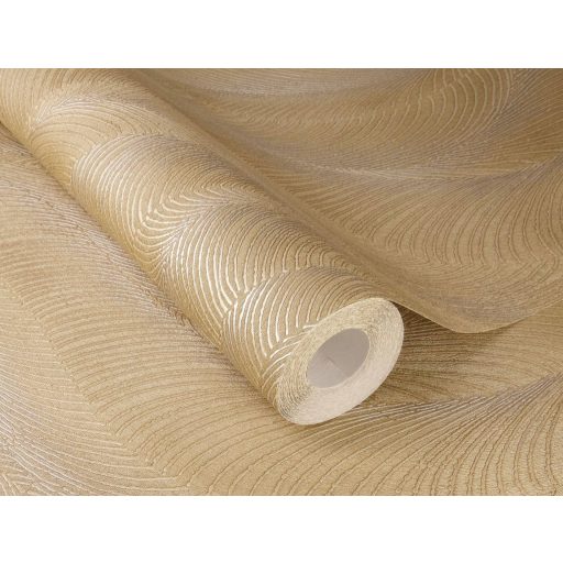 Finoman hullámzó texturált minta a homokdűnék eleganciájával homokszín szürkésbarna ezüst és arany tónus finom mintafény tapéta