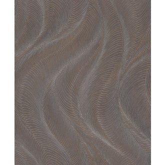   Finoman hullámzó texturált minta a homokdűnék eleganciájával grafitszürke szürkésbarna arany és ezüst tónus finom mintafény tapéta