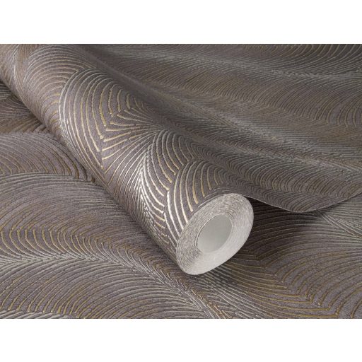 Finoman hullámzó texturált minta a homokdűnék eleganciájával grafitszürke szürkésbarna arany és ezüst tónus finom mintafény tapéta