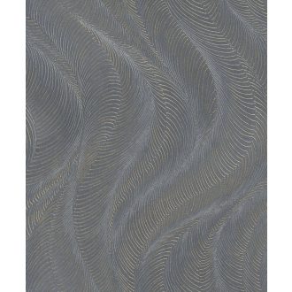   Finoman hullámzó texturált minta a homokdűnék eleganciájával szürke szürkésbarna kék arany és ezüst tónus finom mintafény tapéta