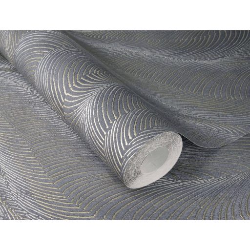 Finoman hullámzó texturált minta a homokdűnék eleganciájával szürke szürkésbarna kék arany és ezüst tónus finom mintafény tapéta