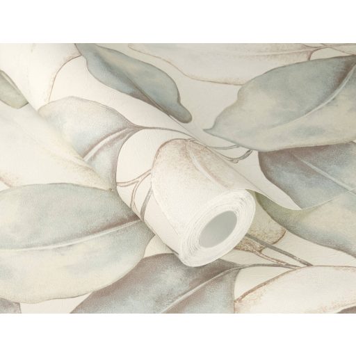 Plasztikus szinte élő és lélegző térbeli levél design pezsgő/pasztell narancs menta aranyló-pezsgő és világos bézs tónus tapéta