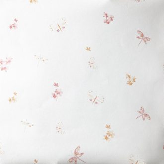   Caselio OH LA LA 66193059 Libellules Allovers Gyerekszobai pillangók virágok krémfehér narancs pink rózsaszín tapéta