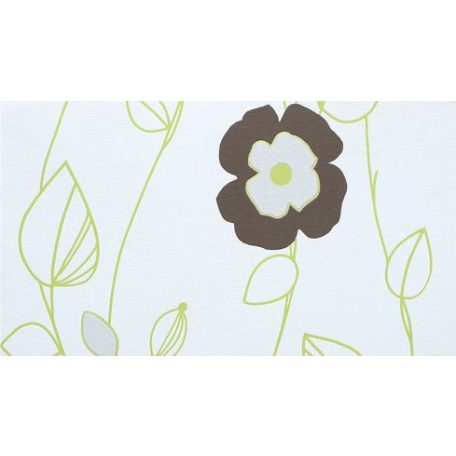 Erismann New Home 6681-11 Virágos grafikus krémfehér zöld barna tapéta