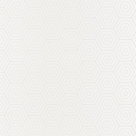 Caselio Shine 68600005 HEXAGONE grafikus összekapcsolódó "koncentrikus" hatszögek fehér ezüstszürke tapéta