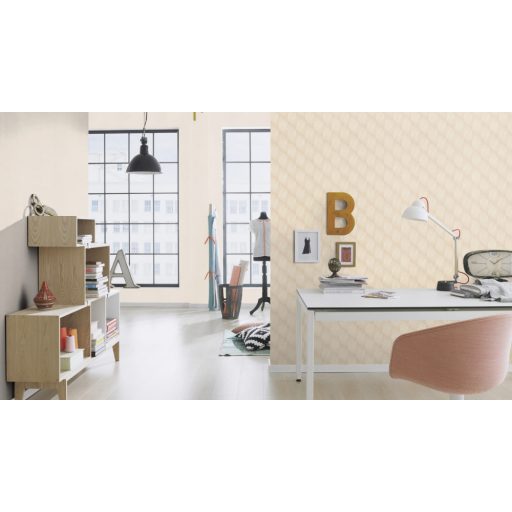 Rasch Country Charme/Tropical House/Maya/Selection 687507 Natur Egyszínű finom textil struktúra meleg krém tónus tapéta