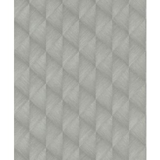   Rasch Tropical House 687903 Geometrikus bambusz struktúrájú grafikus 3D minta szürke ezüst fényes mintarészletek tapéta