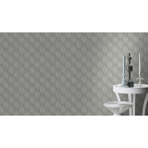 Rasch Tropical House 687903 Geometrikus bambusz struktúrájú grafikus 3D minta szürke ezüst fényes mintarészletek tapéta