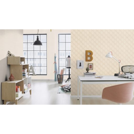 Rasch Tropical House 687927 Geometrikus bambusz struktúrájú grafikus 3D minta puderszín fényes mintarészletek tapéta