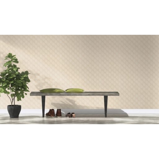 Rasch Tropical House 687927 Geometrikus bambusz struktúrájú grafikus 3D minta puderszín fényes mintarészletek tapéta