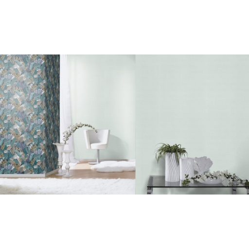 Rasch Tropical House/Maya/Rhapsody/Selection 688009 Natur Egyszínű finom struktúra pasztellkék tapéta