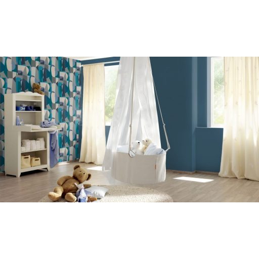 Rasch Tropical House/Rhapsody 688016 Natur Egyszínű finom struktúra tengerkék tapéta