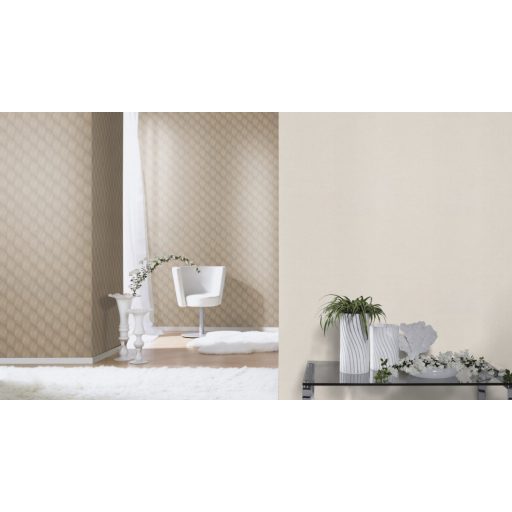 Rasch Tropical House/Rhapsody 688047 Natur Egyszínű finom struktúra friss krémfehér tapéta