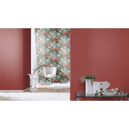 Rasch Tropical House/Maya/Rhapsody 688061 Natur Egyszínű finom struktúra meleg piros tapéta