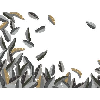   Rasch Tropical House 688122 Botanikus Trópusi légies szines egzotikus banánlevelek fehér szürke sárga ezüst falpanel