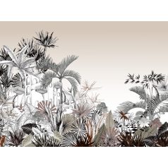   Rasch Tropical House 688139 Botanikus Trópusi "délszaki" villa a dzsungelben fehér fekete barna vörösesbarna falpanel