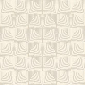   Elegáns és hatásos Art Deco minta textilstruktúra fehér csillogó roségold tapéta