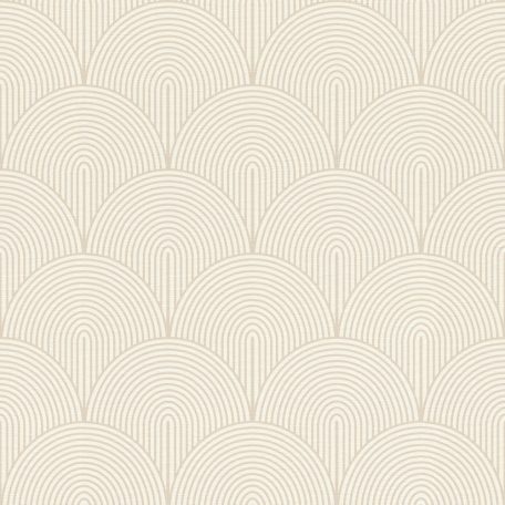 Elegáns és hatásos Art Deco minta textilstruktúra fehér csillogó roségold tapéta