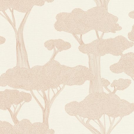 Ötletes fa megjelenítés - az erdő nyugalma krémfehér arany/bézsarany/roségold tapéta