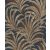 Fantáziadús gazdagon burjánzó pálmalevelek textilstruktúra sötétkék barna tónusok tapéta