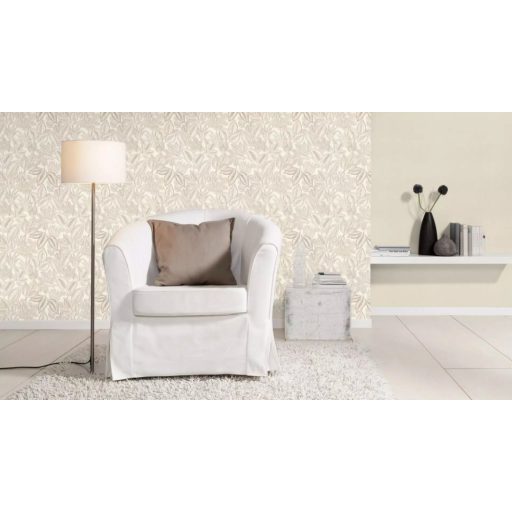 Visszafogott és kifinomult textilhatású egyszínű minta meleg szürke tónus tapéta