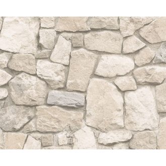   As-Creation Dekora Natur 6, 6924-29  kőmintás világos szürke krém tapéta