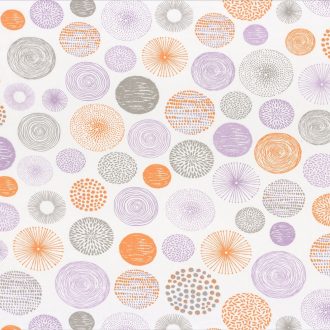   Caselio Pretty Lili 69273051  körök krémfehér lila szürke narancs dekoranyag