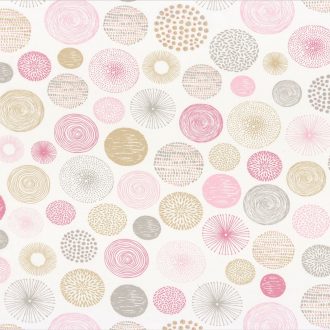   Caselio Pretty Lili 69274015  körök  krémfehér rózsaszín pink szürke  dekoranyag