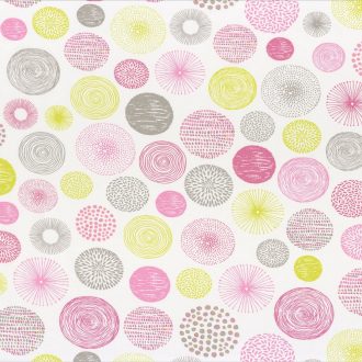   Caselio Pretty Lili 69274075  körök  krémfehér almazöld  pink szürke  dekoranyag