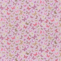   Caselio Pretty Lili 69284050  pillangók lila pink krém dekoranyag