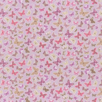   Caselio Pretty Lili 69284050  pillangók lila pink krém dekoranyag