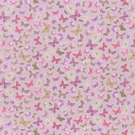 Caselio Pretty Lili 69284050  pillangók lila pink krém dekoranyag