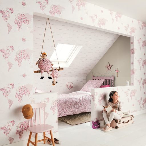 Caselio Pretty Lili 69294010 virágtenger krémfehér rózsaszín pink bézs  dekoranyag