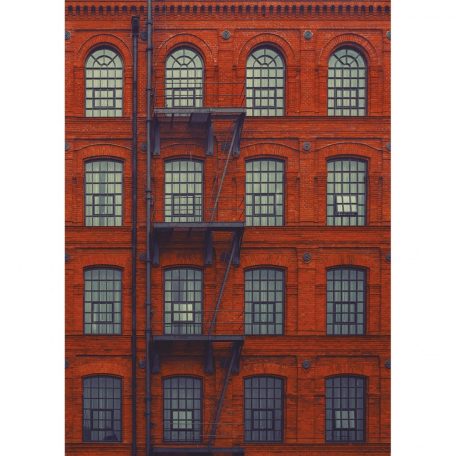 Caselio Tonic 69528112 ház homlokzata tűzlétrával New York téglavörös barna falpanel