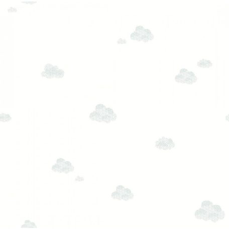 ICH Noa 7006-1 CLOUDS MINT Gyerekszobai felhők fehér szürke szürkésmenta tapéta