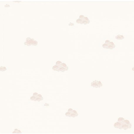ICH Noa 7006-3 CLOUDS PINK Gyerekszobai felhők krémfehér rózsaszín tapéta