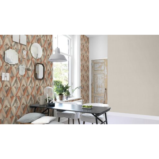 Rasch Kalahari 704020 Etno Geometrikus koncentrikus festett rombuszok bézs barna szürke terrakotta tapéta