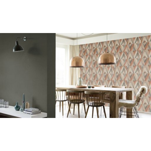 Rasch Kalahari 704020 Etno Geometrikus koncentrikus festett rombuszok bézs barna szürke terrakotta tapéta