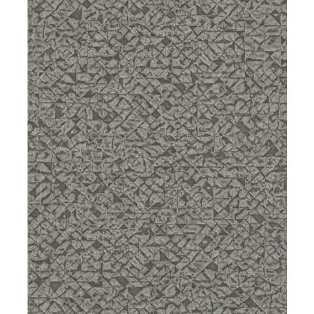Rasch Kalahari 704358 Etno grafikus afrikai motívum antracit szürke ezüst finoman fénylő mintafelület tapéta