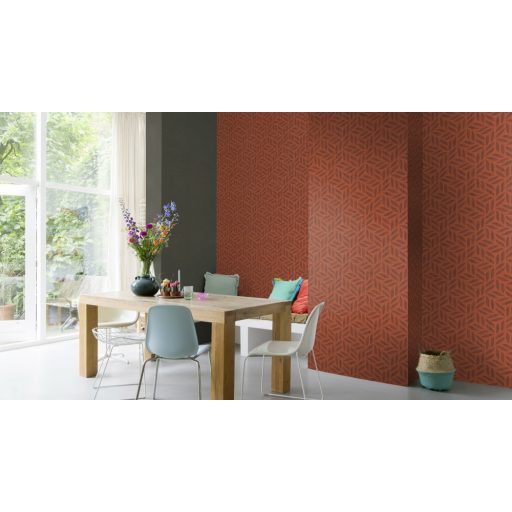 Rasch Kalahari 704655 Etno Grafikus egyedi sziromminta narancsvörös/terrakotta barna tapéta