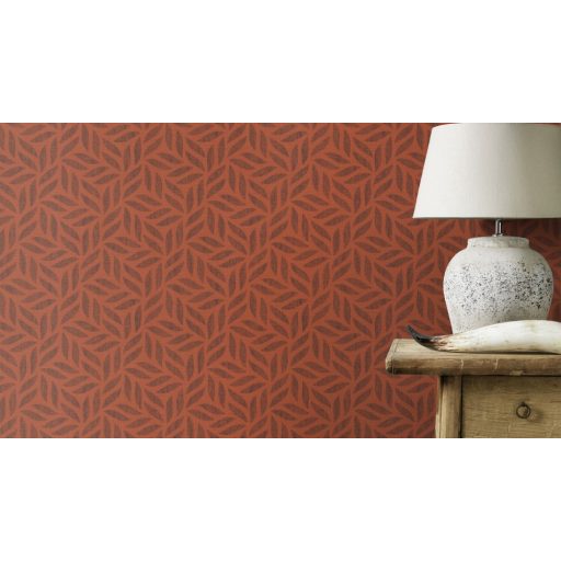 Rasch Kalahari 704655 Etno Grafikus egyedi sziromminta narancsvörös/terrakotta barna tapéta