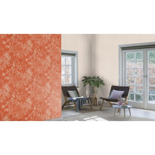 Rasch Kalahari 704723 Natur Etno Szafari a szavanna állatai narancsvörös/terrakotta tapéta