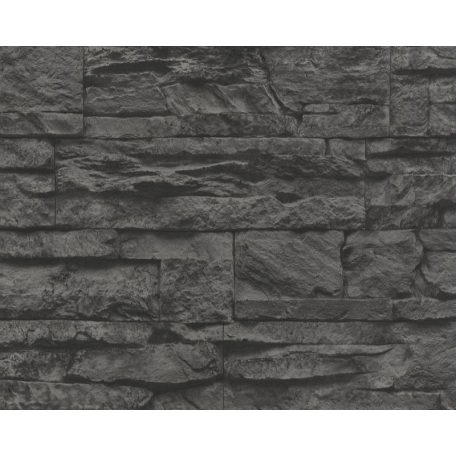 As-Creation Elements/Murano//Black is Beautiful 7071-23 Natur kőmintázatú antracit tapéta